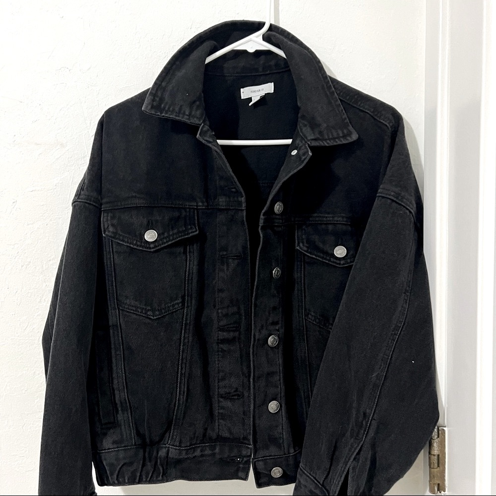 Forever 21 F21 Black Demin Jacket Women's sz. small